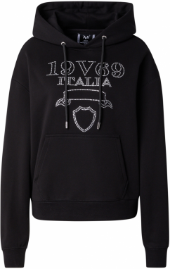 19V69 ITALIA Mikina 'Felicia'  čierna / strieborná