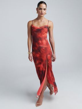 BWLDR Šaty 'ALLANA MAXI DRESS'  hnedá / červená