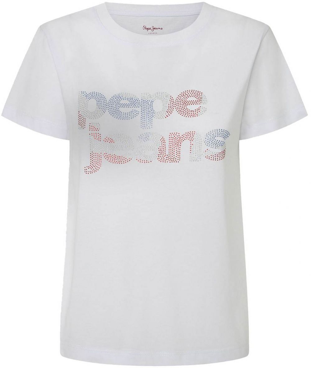 Pepe Jeans Tričko 'FERNANDINE'  modrá / červená / strieborná / biela