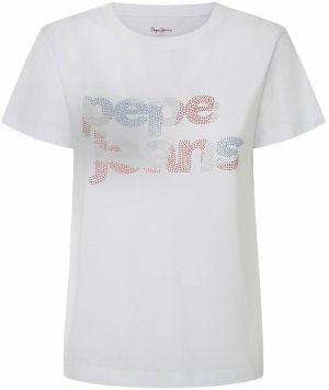 Pepe Jeans Tričko 'FERNANDINE'  modrá / červená / strieborná / biela