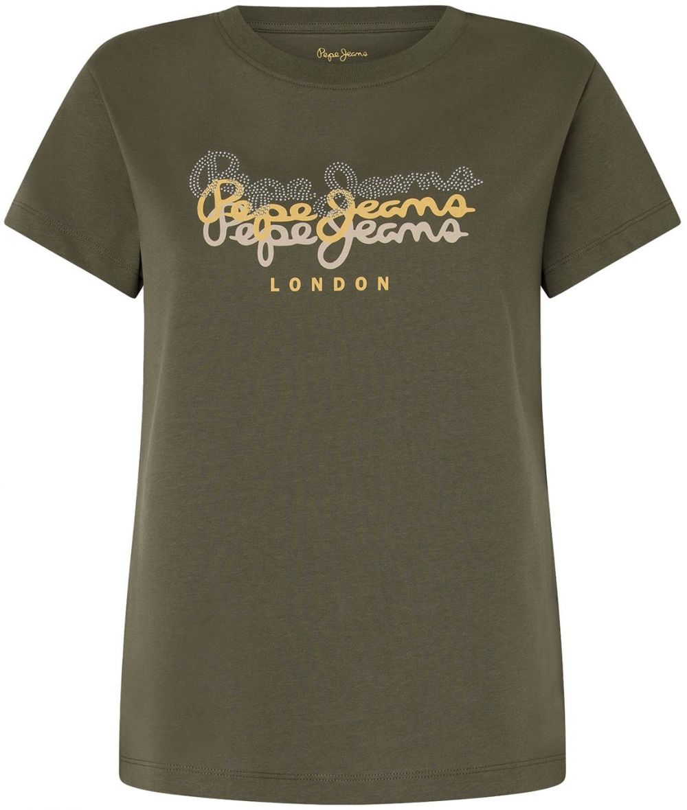 Pepe Jeans Tričko 'GALEY'  citrónová / olivová / strieborná