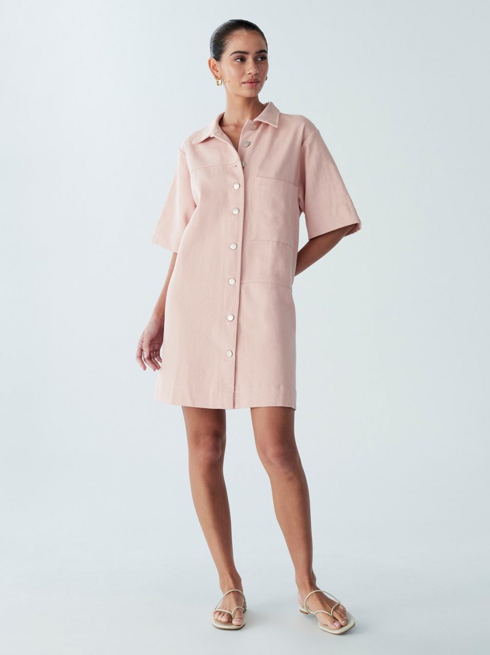 St MRLO Košeľové šaty 'LEE DENIM SHIRT DRESS'  ružová
