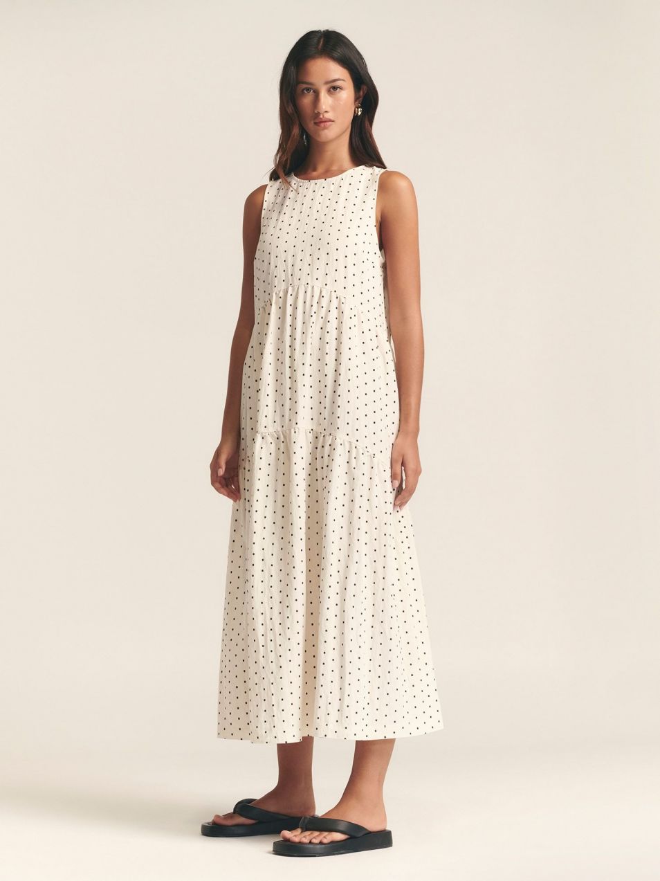 St MRLO Letné šaty 'REMI TIERED DRESS'  krémová / čierna