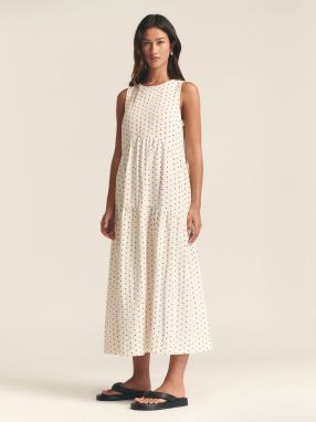 St MRLO Letné šaty 'REMI TIERED DRESS'  krémová / čierna