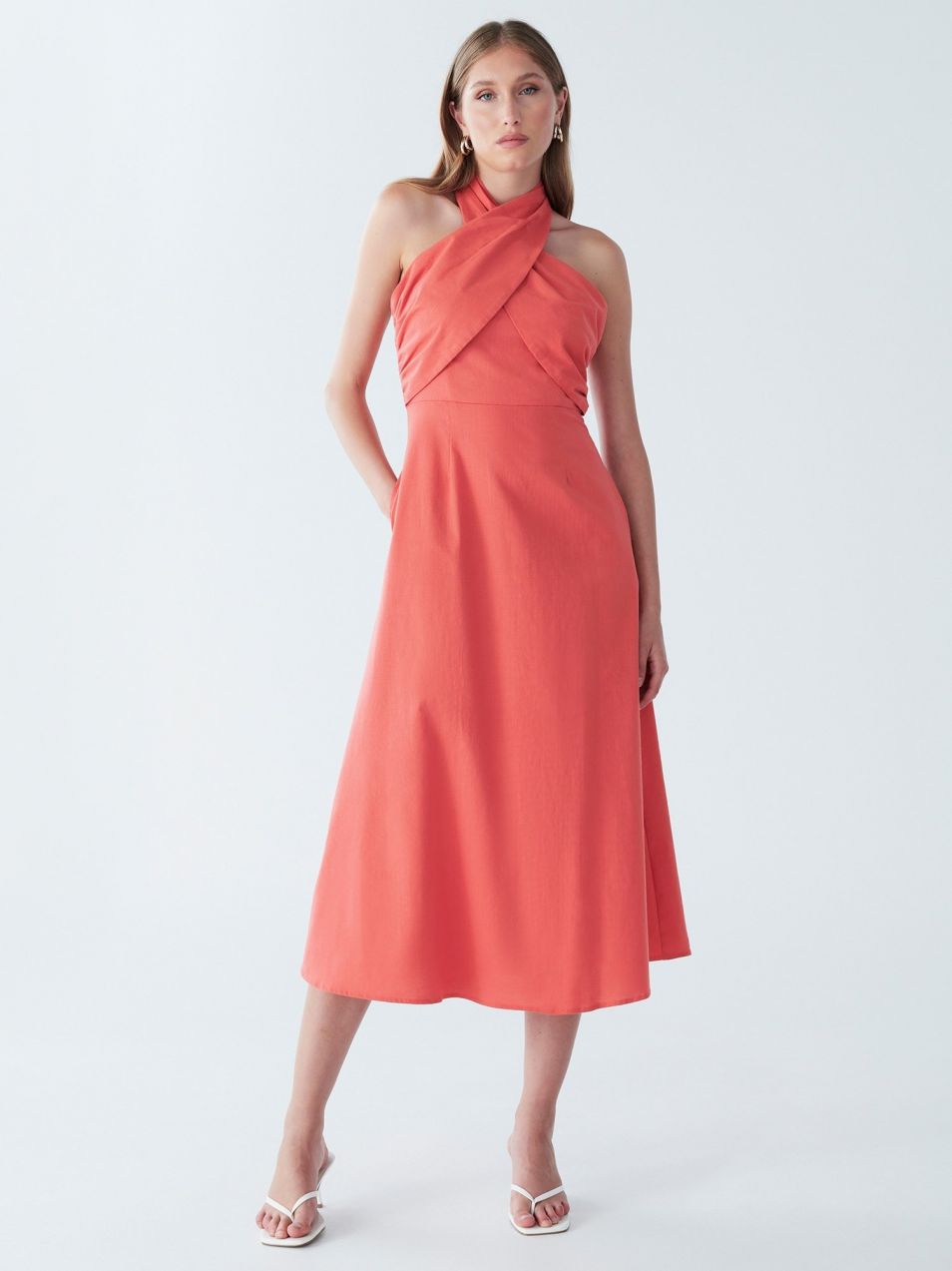 BWLDR Šaty 'ALORA COTTON MIDI'  lososová