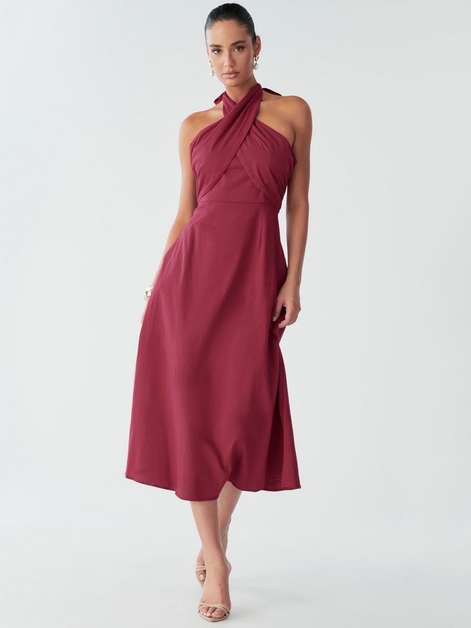 BWLDR Šaty 'ALORA COTTON MIDI'  červená