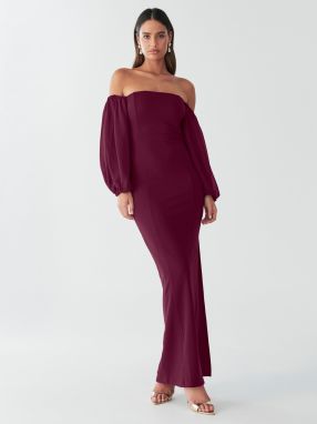 BWLDR Šaty 'KYRA MAXI DRESS'  burgundská
