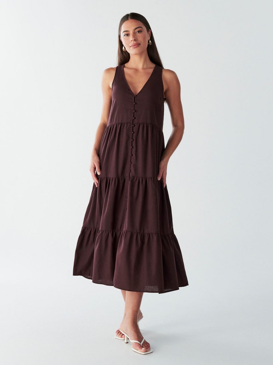 BWLDR Šaty 'POLLY LINEN DRESS'  hnedá