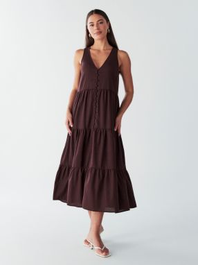 BWLDR Šaty 'POLLY LINEN DRESS'  hnedá