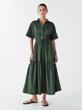 Willa Košeľové šaty 'EFFIE DRESS'  olivová