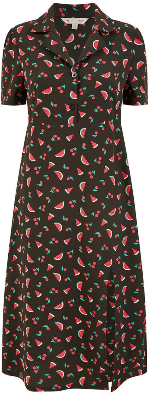 Yumi Šaty  zelená / červená / čierna