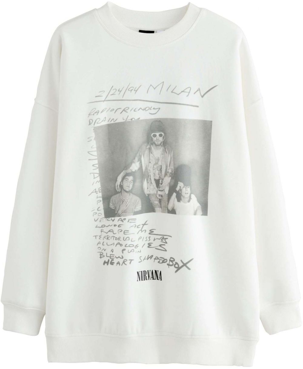 Next Mikina 'Nirvana'  nebielená / sivá / čierna