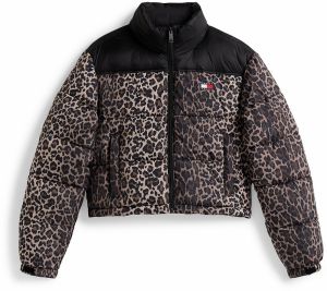 Tommy Jeans Prechodná bunda  mokka / svetlohnedá / čierna
