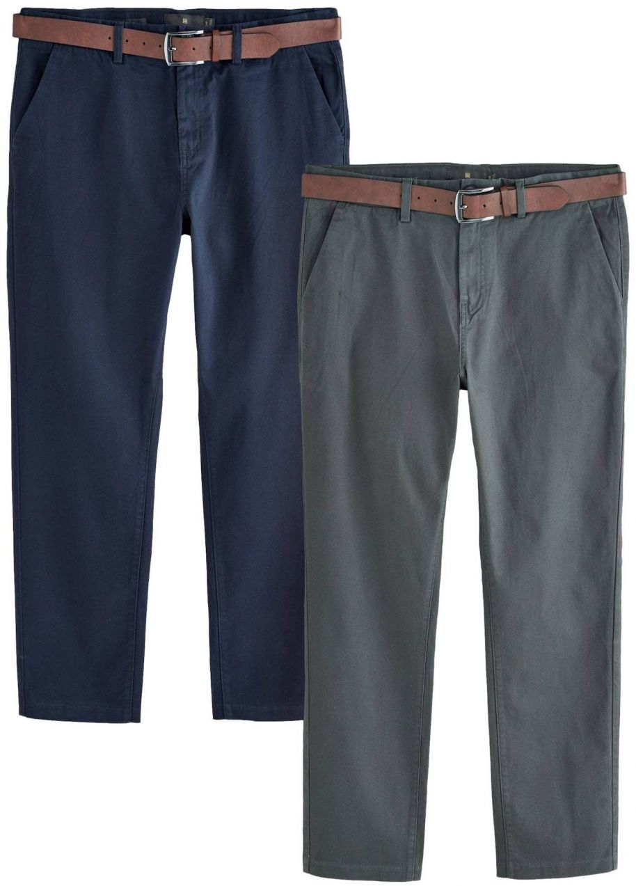 Next Chino nohavice  tmavomodrá / zelená
