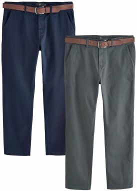 Next Chino nohavice  tmavomodrá / zelená