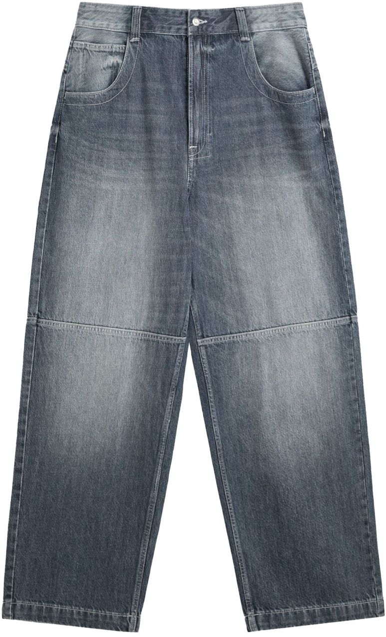 Bershka Džínsy  tmavomodrá / biela