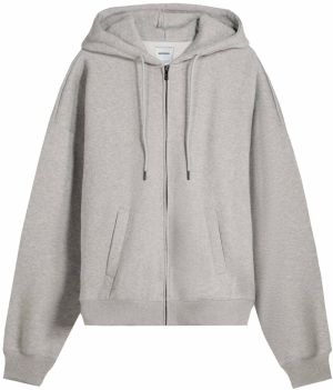 Bershka Tepláková bunda  sivá melírovaná