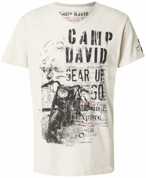 CAMP DAVID Tričko  tmavosivá / biela