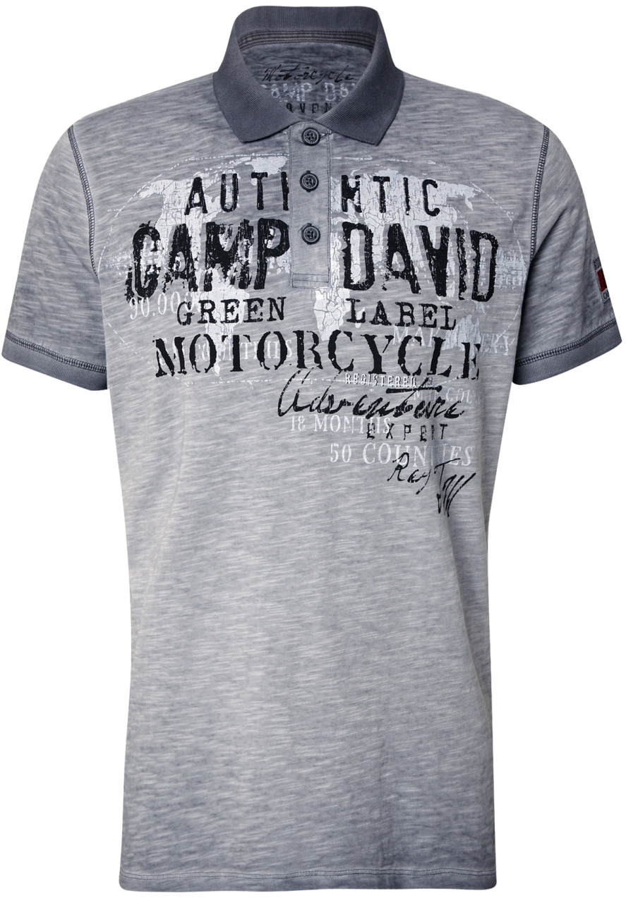 CAMP DAVID Tričko  tmavosivá / sivá melírovaná / čierna