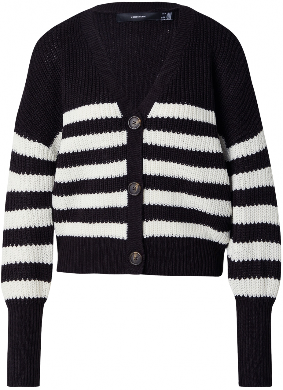 VERO MODA Kardigán 'VMLEA'  čierna / biela