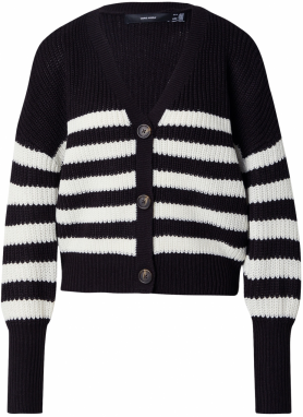 VERO MODA Kardigán 'VMLEA'  čierna / biela