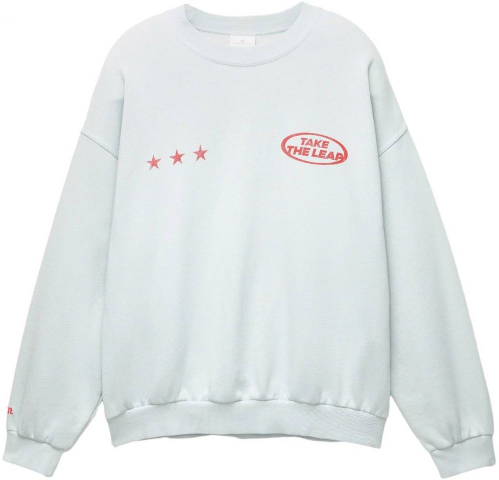 Pull&Bear Mikina  nebesky modrá / červená