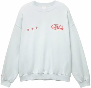 Pull&Bear Mikina  nebesky modrá / červená