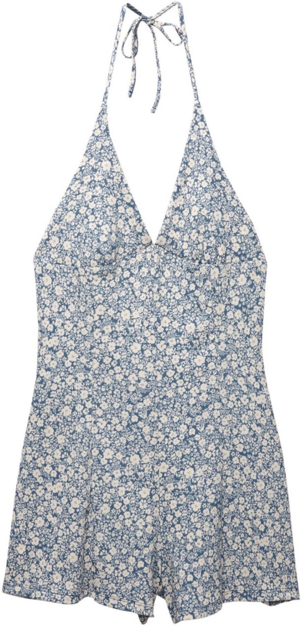Pull&Bear Overal  modrá / biela