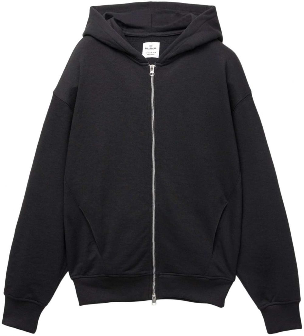 Pull&Bear Tepláková bunda  čierna