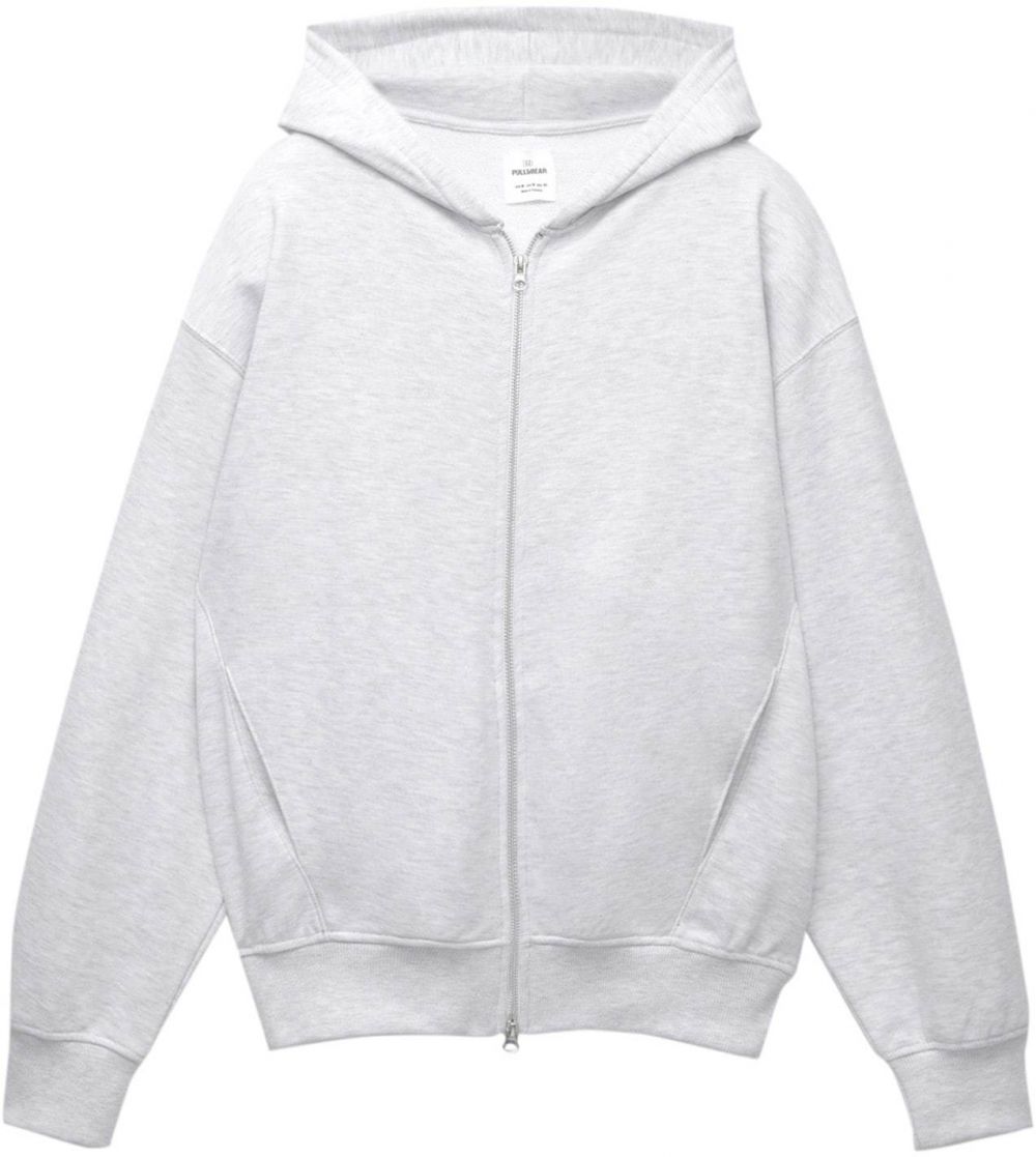 Pull&Bear Tepláková bunda  svetlosivá