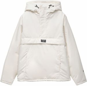 Pull&Bear Prechodná bunda  čierna / prírodná biela