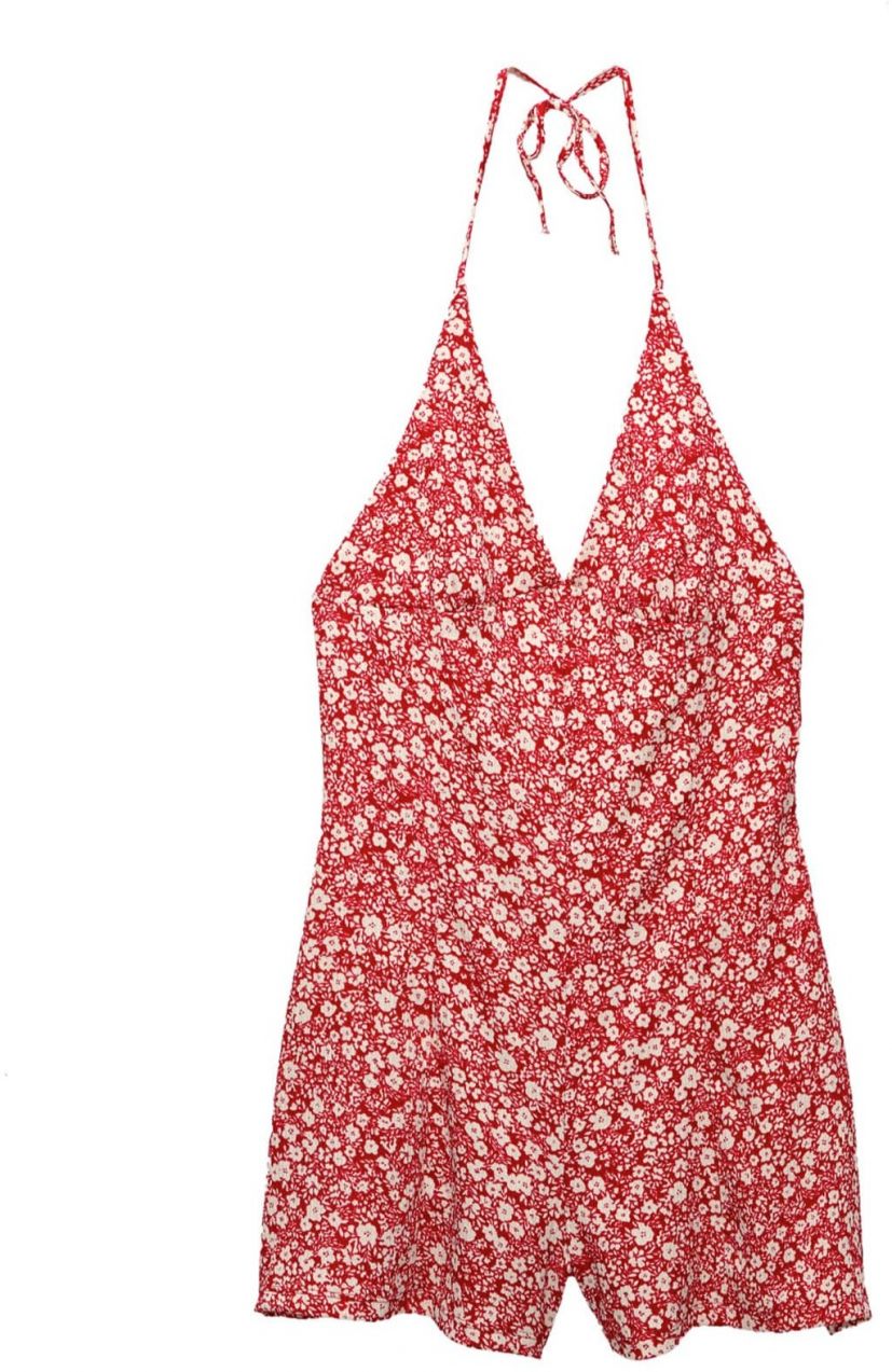 Pull&Bear Overal  brusnicová / biela
