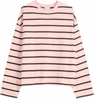Bershka Mikina  ružová / čierna