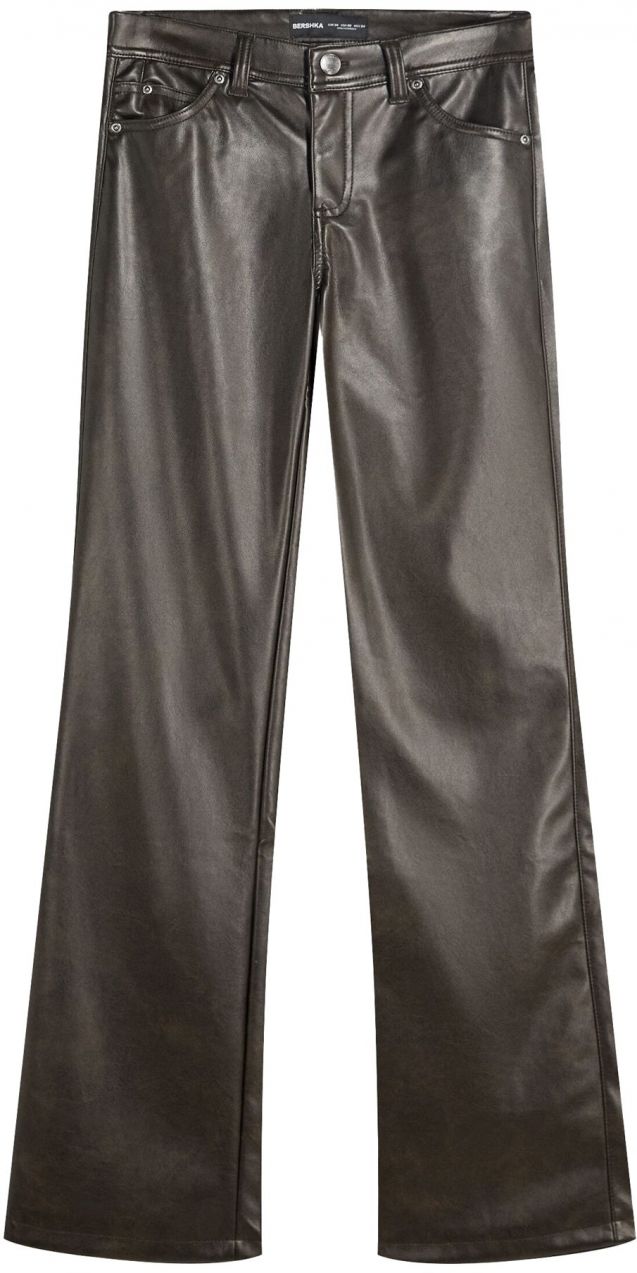 Bershka Nohavice  tmavohnedá