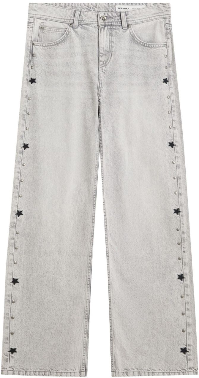 Bershka Džínsy  svetlosivá