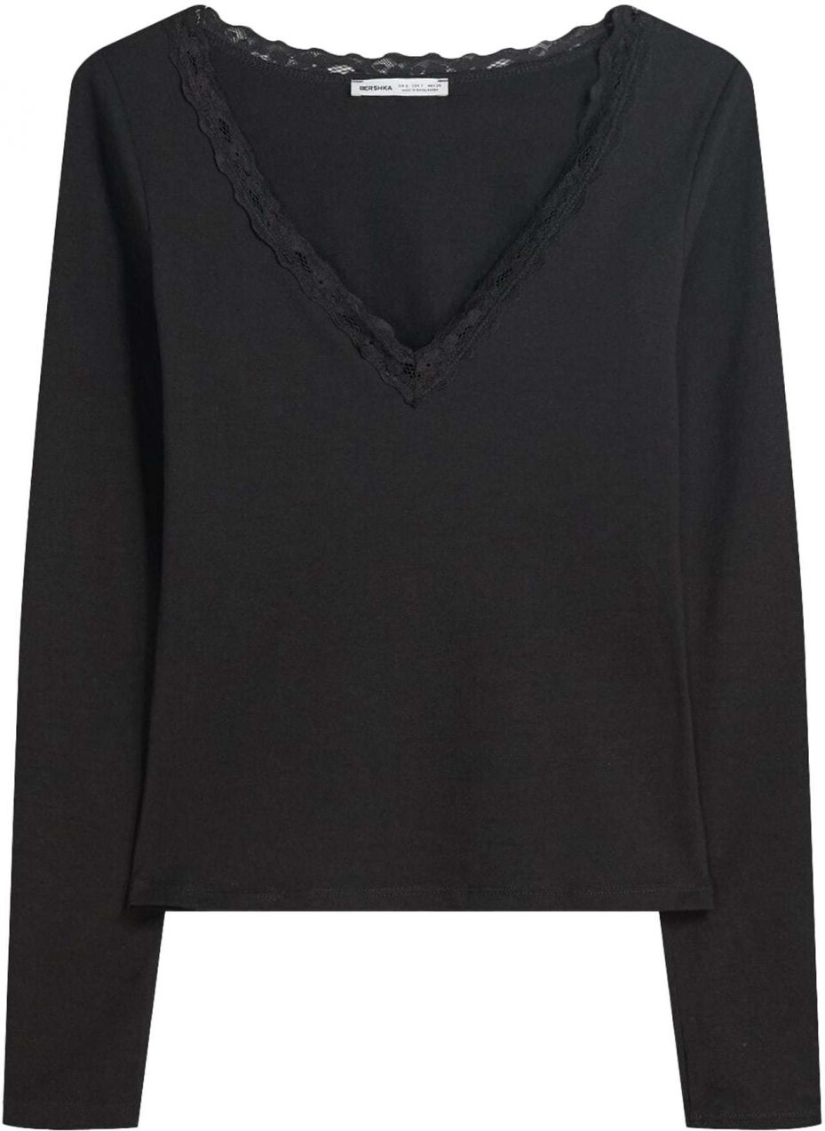 Bershka Tričko  čierna