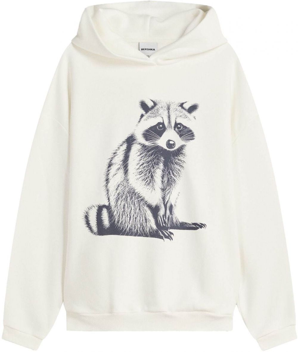 Bershka Mikina  krémová / sivá / antracitová