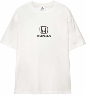 Pull&Bear Tričko  žltá / čierna / biela
