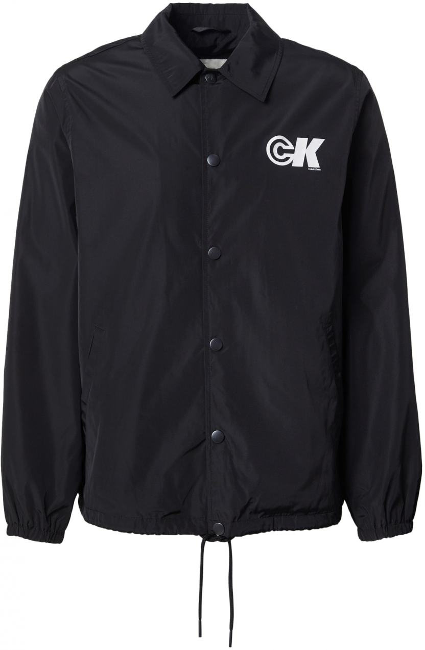 Calvin Klein Jeans Prechodná bunda  čierna / biela