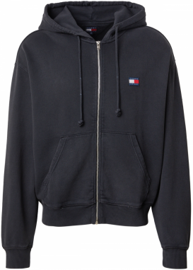 Tommy Jeans Tepláková bunda '90S NEW CLSSCS'  tmavosivá / čierna