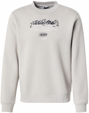 JACK & JONES Mikina 'JCOSCRIPTURE'  svetlosivá / čierna / biela
