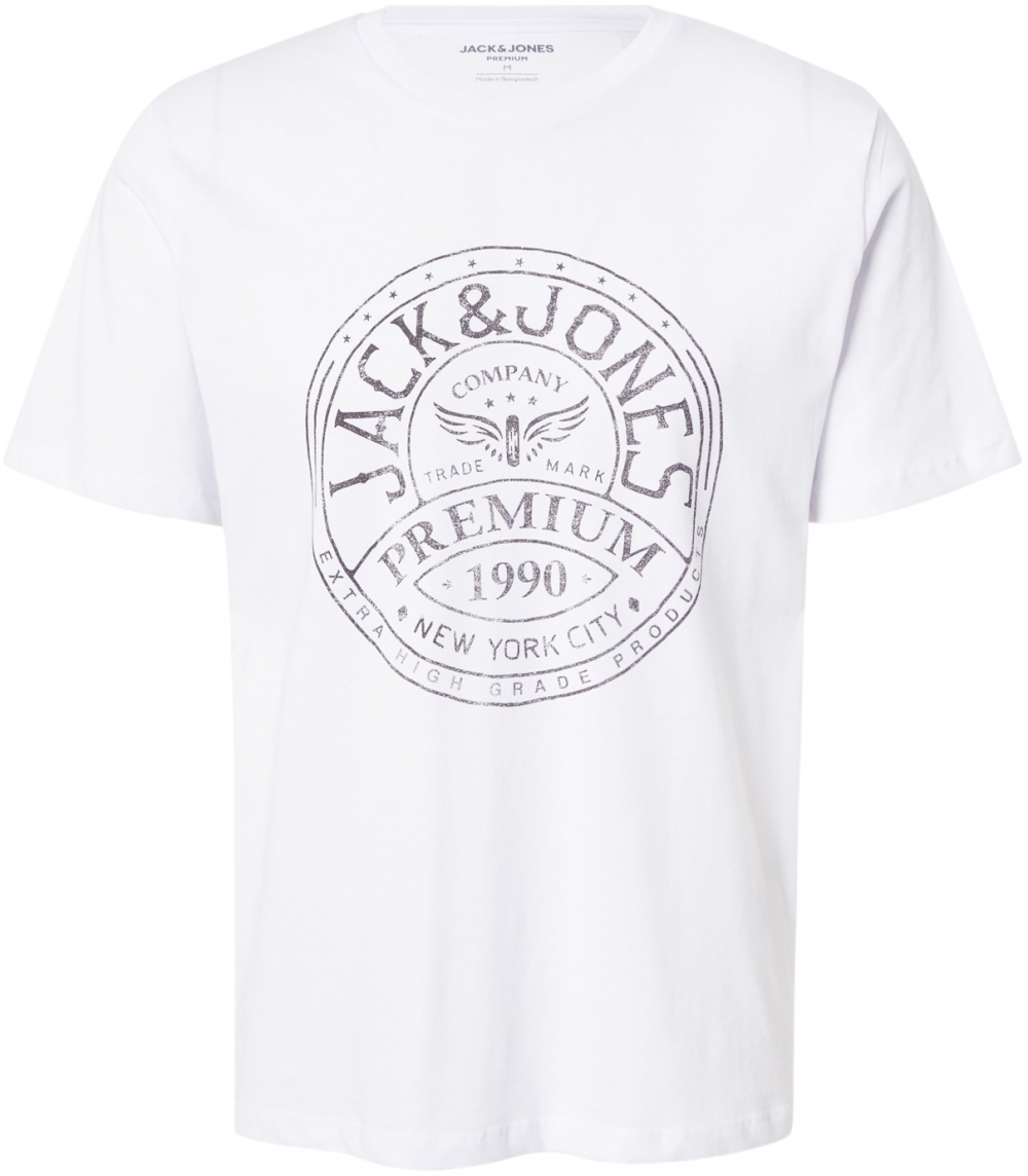 Jack & Jones Premium Tričko 'JPRBLUZACK'  čierna / biela