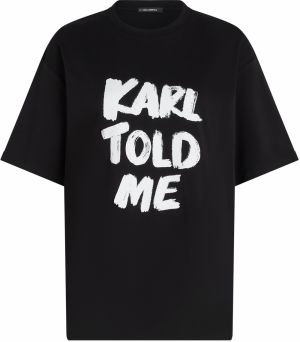Karl Lagerfeld Tričko 'Karl Told Me'  čierna / biela