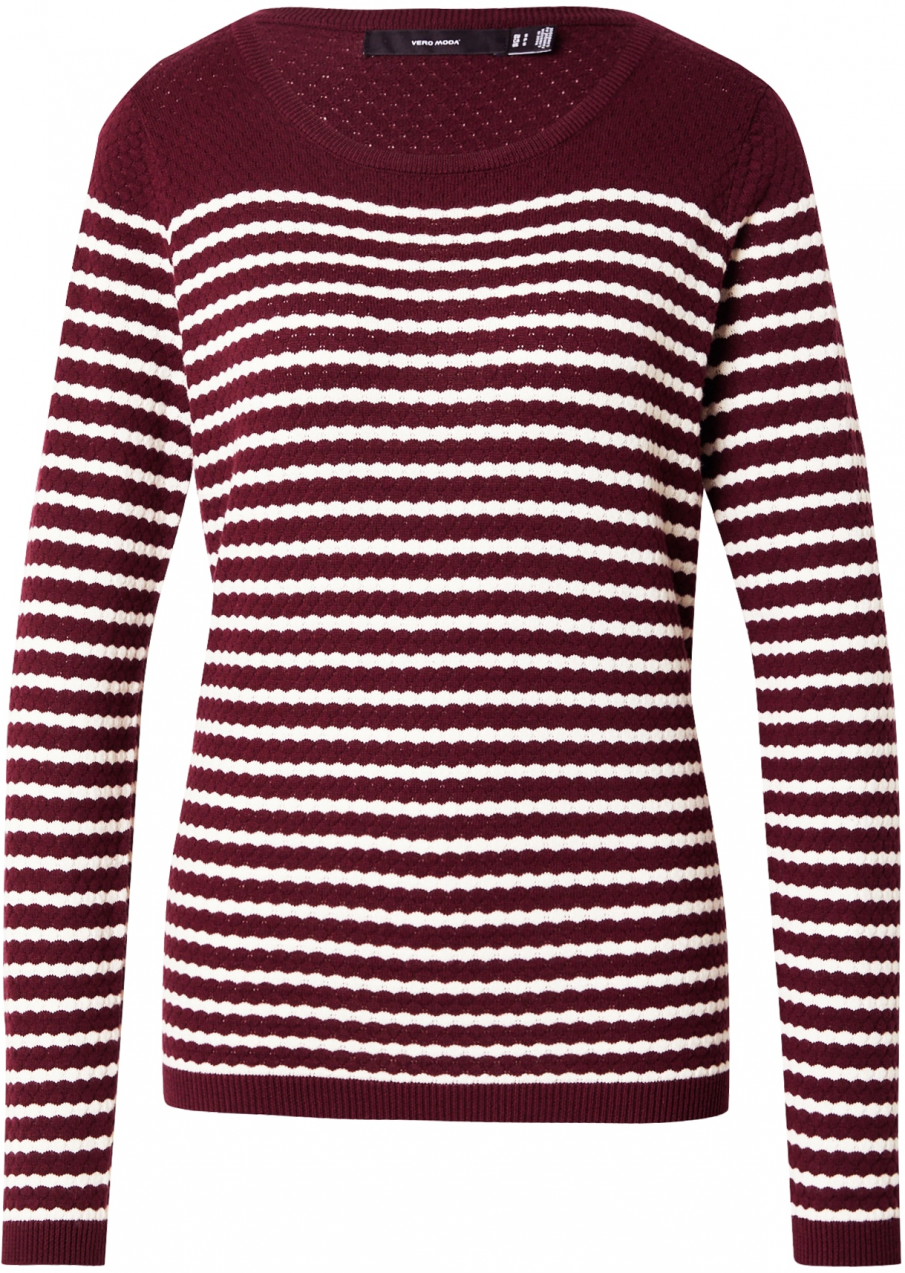VERO MODA Sveter 'Care'  vínovo červená / biela