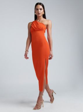 BWLDR Kokteilové šaty 'WALKER MIDI DRESS'  tmavooranžová