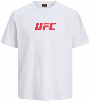 JACK & JONES Tričko 'JCOUFC'  červená / biela