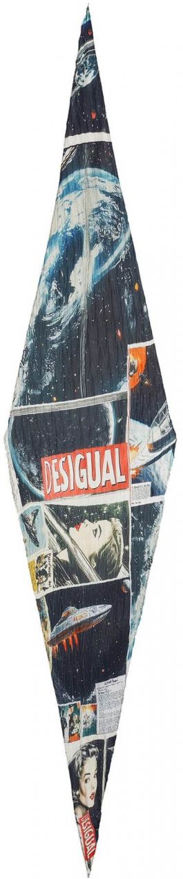 Desigual Šál  modrá / tmavomodrá / červená / šedobiela