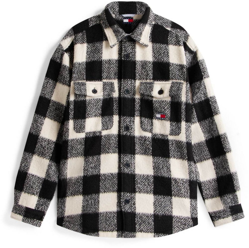 Tommy Jeans Košeľa  svetlobéžová / čierna