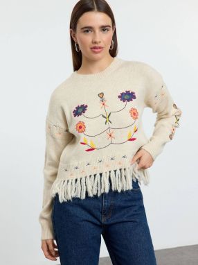 Trendyol Sveter  nebielená / tmavomodrá / zelená / oranžová