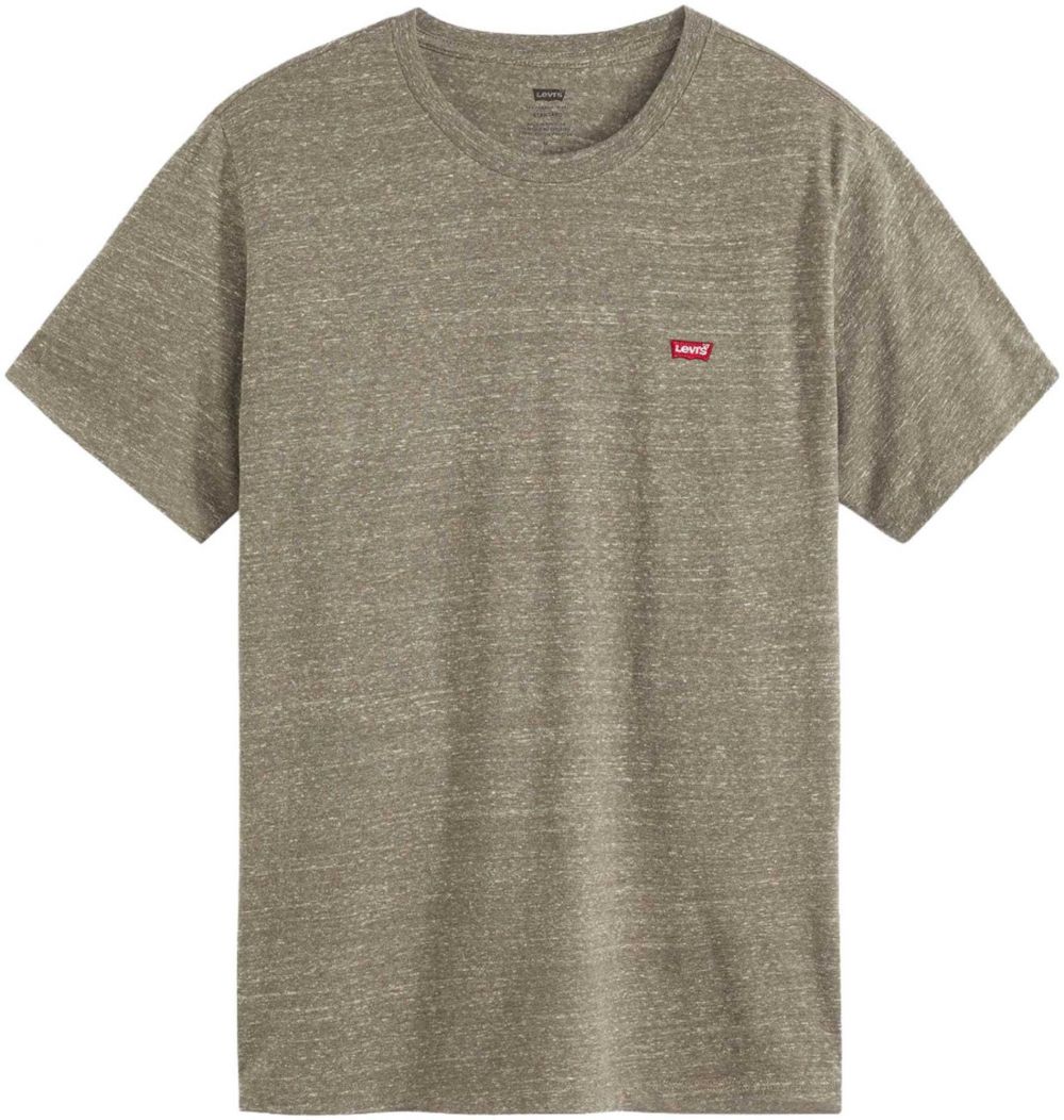 LEVI'S ® Tričko 'Original Housemark Tee'  hnedá melírovaná / červená / biela